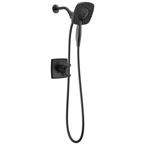 Delta Ashlyn Matte Black Finish Monitor 17 Series In2ition Showerhead/Hand Shower Faucet Includes Handles - Cartridge, and Valve
