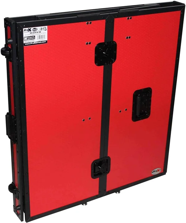 Prox Transformer Series Fold Away DJ Table - Red/Black (XS-DJSTNRB)
