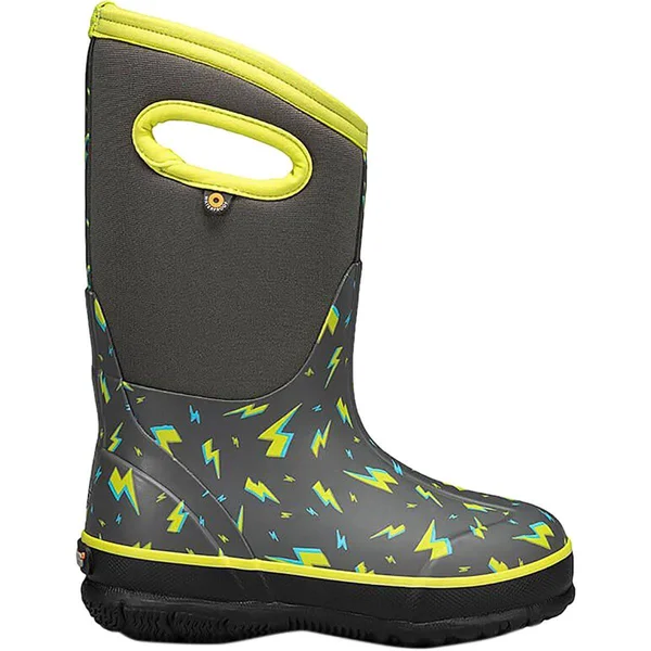 Bogs Kids& Classic Lightning Boot - 11 - Dark Grey Multi