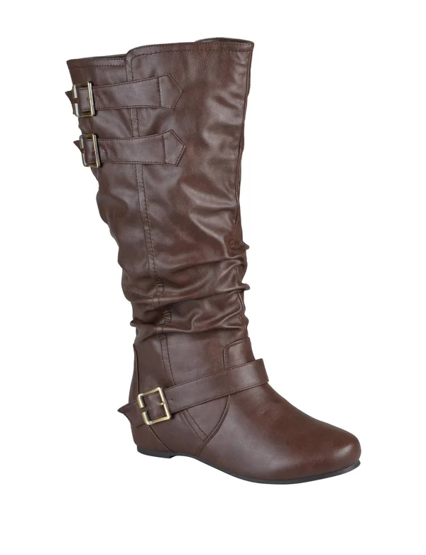 Women's Journee Collection Tiffany Wide Calf Boot - Brown - Size 9