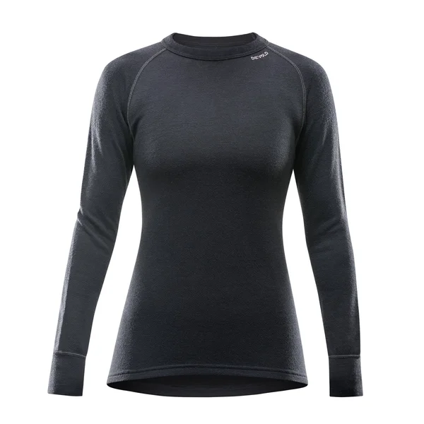 Devold Expedition Woman Shirt Black, Women Merino Top (Size - Color Black)