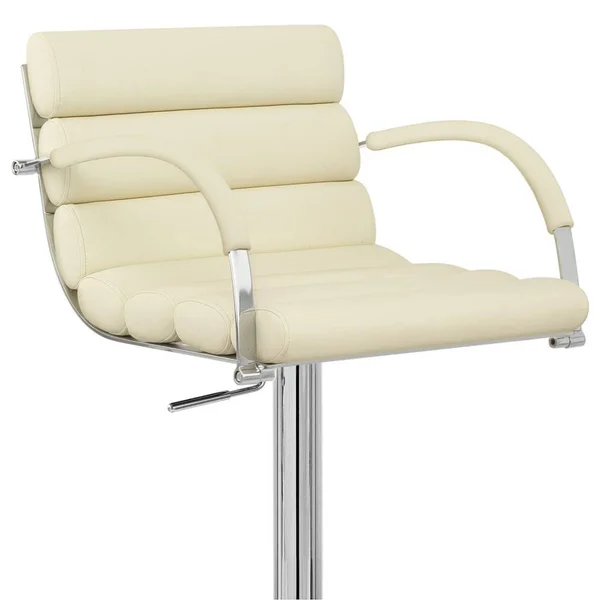Zuri Cream Ego Adjustable Height Swivel Bar Stool with Chrome Base