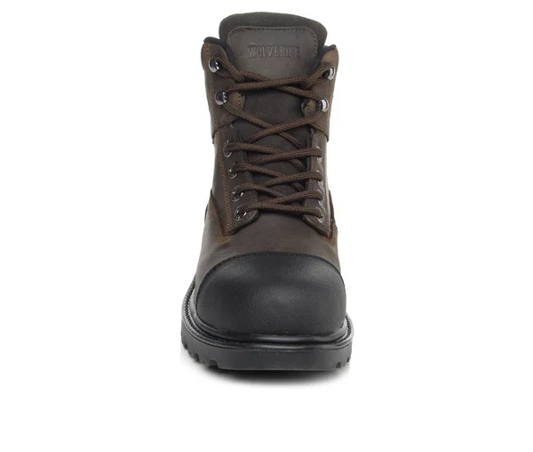 Men's Wolverine Rig 6 in Soft Toe Work Boot in Dark Brown Size 9 Wide