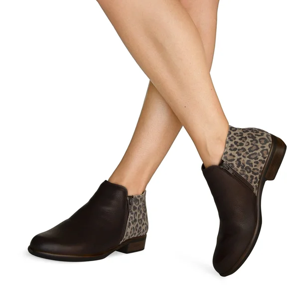Naot Women's Helm Ankle Boot - Size: 40, Cheetah Suede/Soft Brown Leather