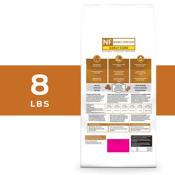 Purina Pro Plan Veterinary Diets NF Kidney Function Early Care Feline Formula Adult Dry Cat Food - 8 lbs.
