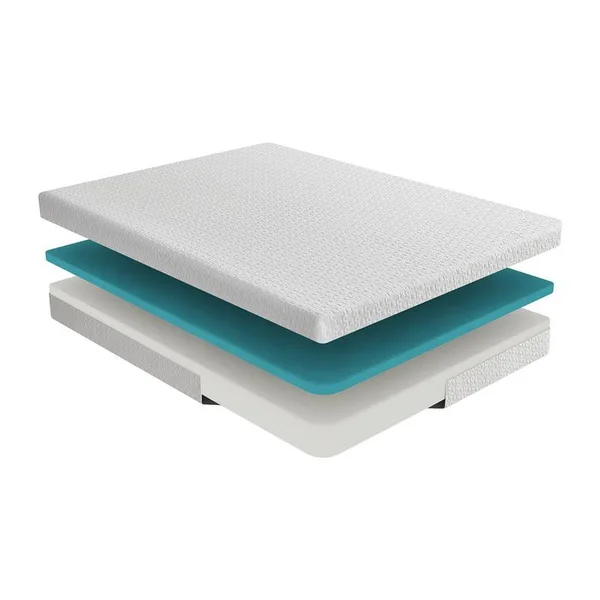 Lexicon Aaro 8x22 Modern Polyurethane Gel Memory Twin Mattress in White