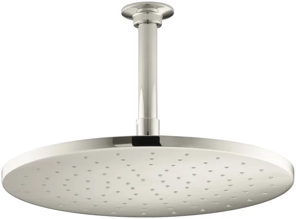 KOHLER K-13690-SN Contemporary Round 12x22 Rainhead with Katalyst Air-Induction Spray, 2.5 GPM - Vibrant Polished Nickel