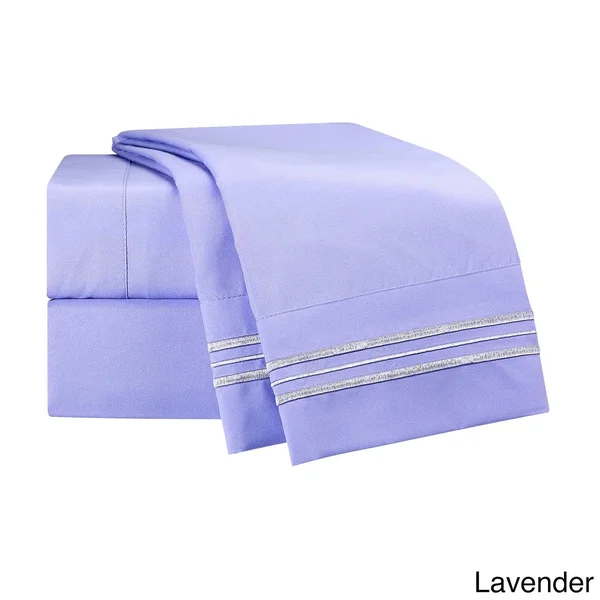 Clara Clark Premier 1800 Series Deep Pocket Bed Sheet Set - Size: Twin-XL, Purple