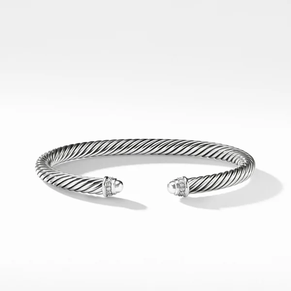 David Yurman Cable Classics Bracelet with Diamonds - 5mm - Silver