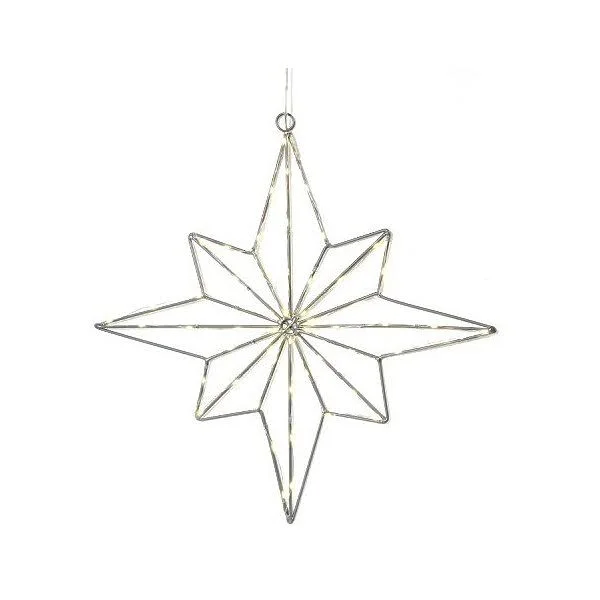 Lamplust Pre-Lit Lighted LED Star Indoor/Outdoor Use Timer Option Warm White Lights 16 inch - for Christmas Tree Window and Wall