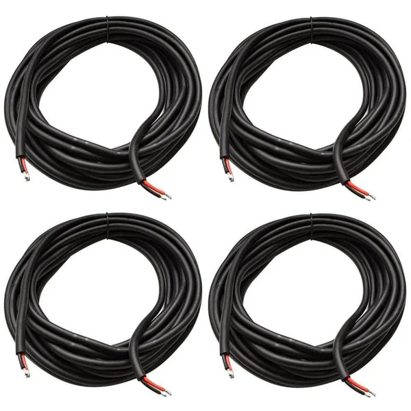 (4) Seismic Audio 25& Raw Wire Home Pa/dj Speaker Cable, Black RW25