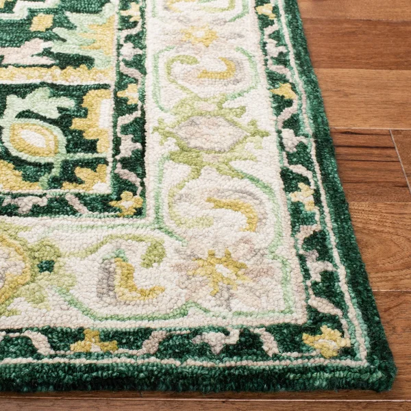 2&3x22 x 9& Runner Area Rug, Green, Safavieh