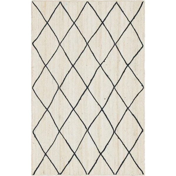 Braided Jute Rug Navy Blue, Rectangle 8& x 11&