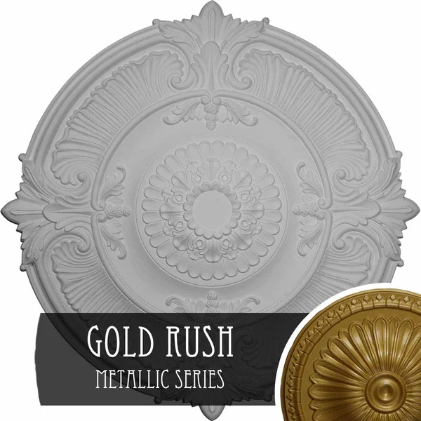 Ekena Millwork CM53ATGLS 53 1/2x22OD x 3 1/2x22P Attica Acanthus Leaf Ceiling Medallion (Fits Canopies Up to 4 5/8x22) - Hand-Pai