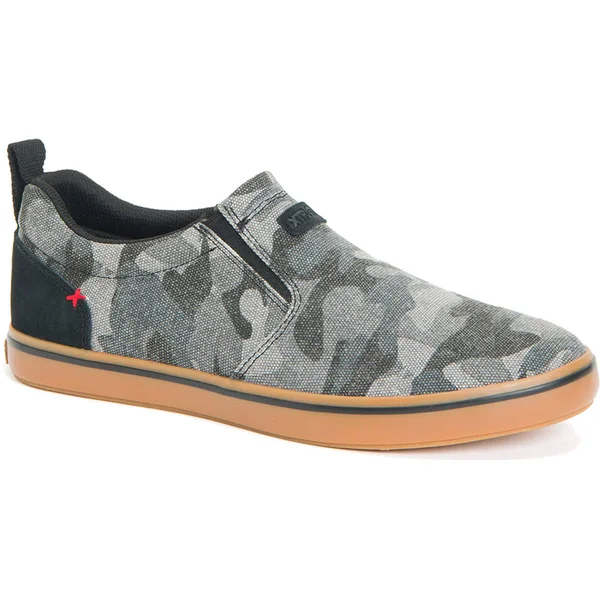 Xtratuf Men's Canvas Sharkbyte Deck Shoe - Black Camo, 7