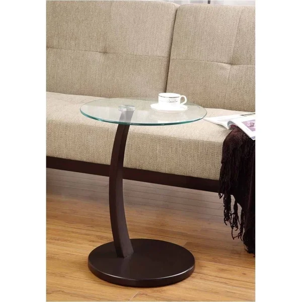Myco Furniture 7702-ET End Table, Size: Cappuccino Round End Table, Brown