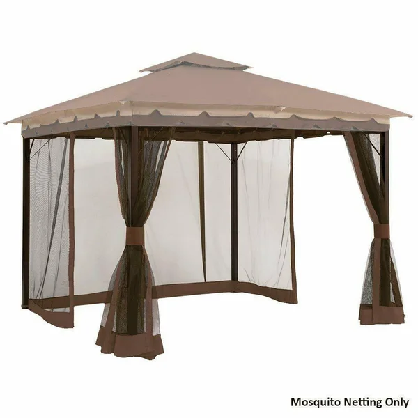 Sunjoy S-GZ001-E-MN 10& x 10& Mosquito Netting Panels for Gazebo Canopy
