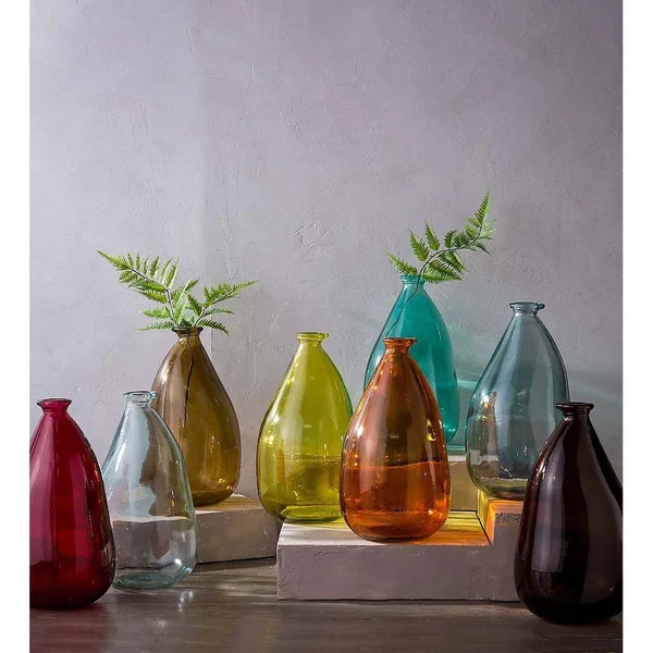 VivaTerra Oblong Recycled Glass Balloon Vase, 14x22 - Gray