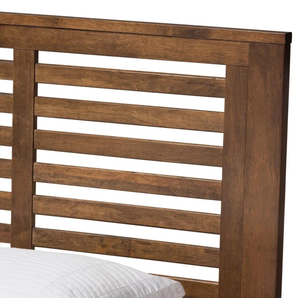 Sedona Modern Classic Mission Style Walnut Finished Wood Platform Bed with Trundle Brown Twin - Baxton Studio