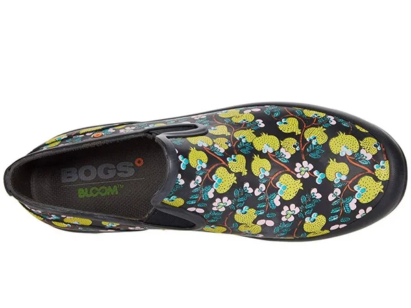 Bogs Boots Patch Slip on Women's Garden Shoes Black Multi Size 7