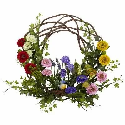 Floral 22x22 Polyester Wreath August Grove