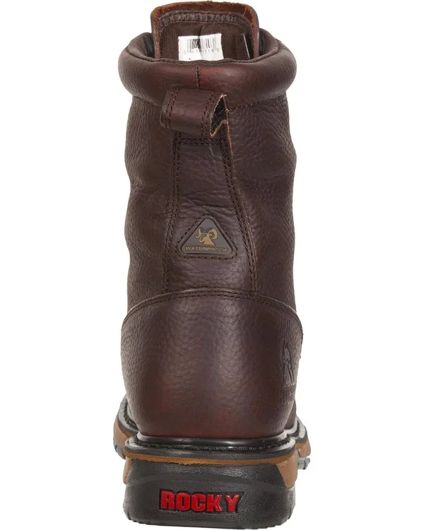 Rocky Original Ride Steel Toe Waterproof Lacer Men's Brown Boot 13 M