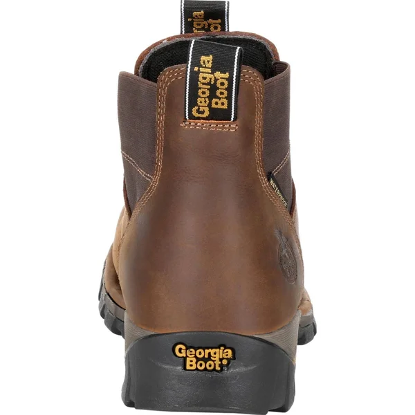 Men's Georgia Boot Gb00315 Eagle One Waterproof Chelsea Work Boot - Size: 9.5, Brown