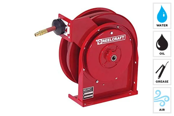 Reelcraft 1/4 inch, 35 ft. Spring Return Hose Reel, 5000 PSI Max. Pressure 5435 OHP