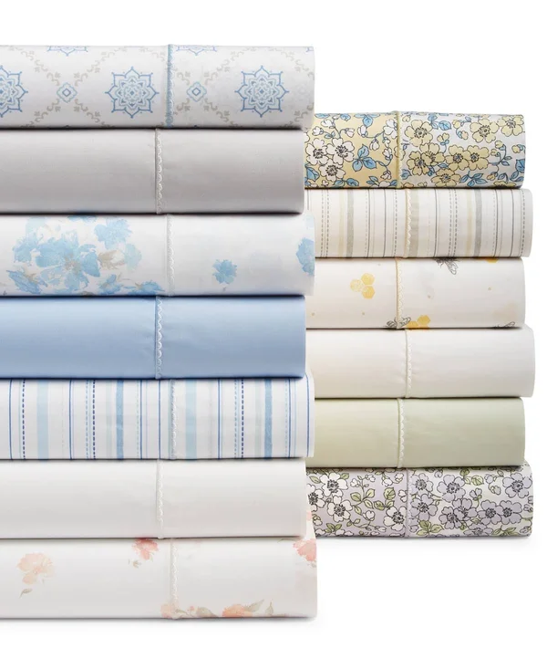 Martha Stewart Collection Solid Egyptian Cotton Percale 400 Thread Count 4 pc. Sheet Set, King, Created for Macy&s - Milky Green