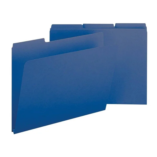 Smead Pressboard File Folder, 1/3-Cut Tab, 2.5cm Expansion, Letter size, Dark Blue, 25 per Box (21541)