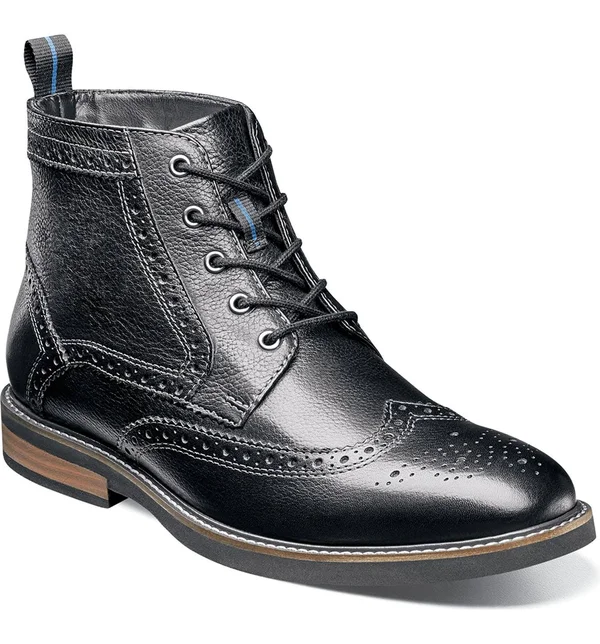 Nunn Bush Odell Kore Wingtip Men's Boot - Black Size 9