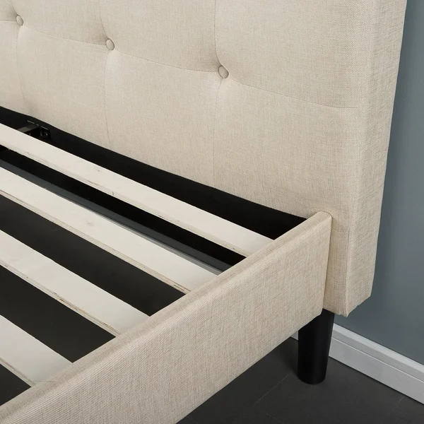 Zinus Upholstered Button Tufted Platform Bed - King