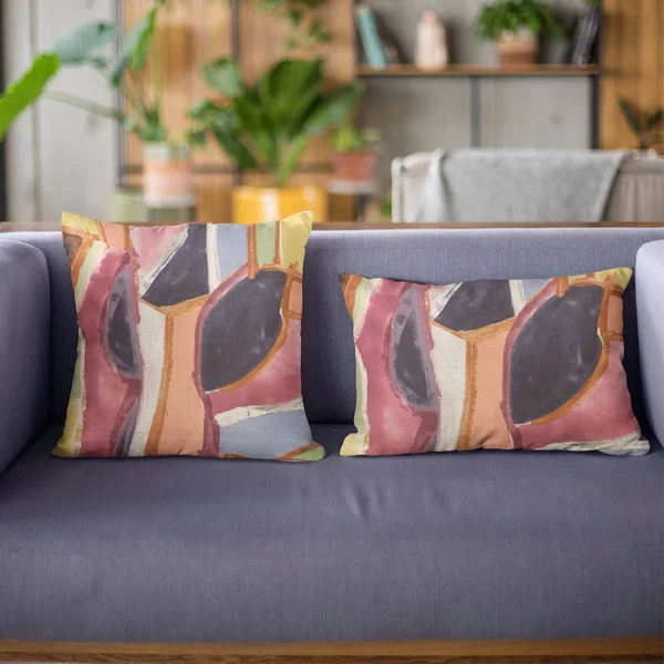 Plutus 24x22 x 24x22 Modern Art Graphic Print Luxury Throw Pillow in Multi-Color - PBRA2423-2424-DP