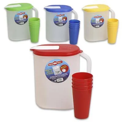 Ddi Plastic Serving Pitcher with 4 Tumbler Cups