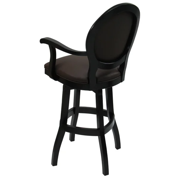 Tobias Designs 30x22 Swivel Solid Wood Bar Stool in Black Leatherette