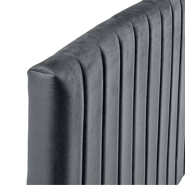 Silver Orchid La Marr Velvet Full, Queen Headboard - Navy
