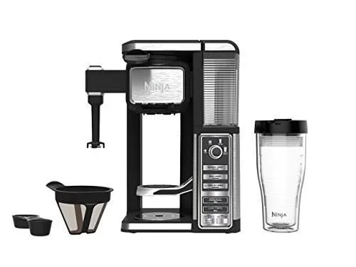 Ninja Single-Serve - Pod-free Coffee Maker Bar with Hot and Iced Coffee, Auto-iQ, Built-in Milk Frother, 5 Brew Styles, and Water