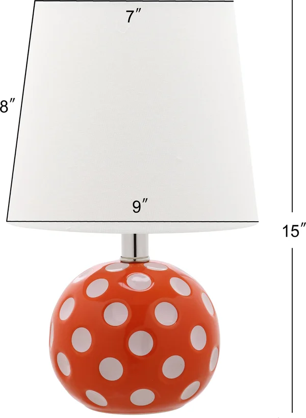 Safavieh Kids Polka Dot Circle Mini Table Lamp with CFL Bulb - Orange/White