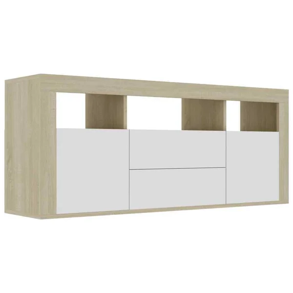 vidaXL TV Cabinet White and Sonoma Oak 47.2x22x11.8x22x19.7x22 Chipboard