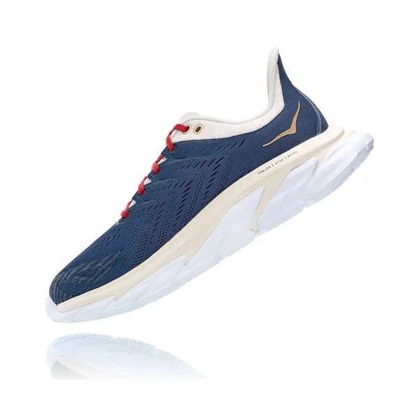 Hoka One One Men's Clifton Edge Vintage Indigo-Tofu, 9.5