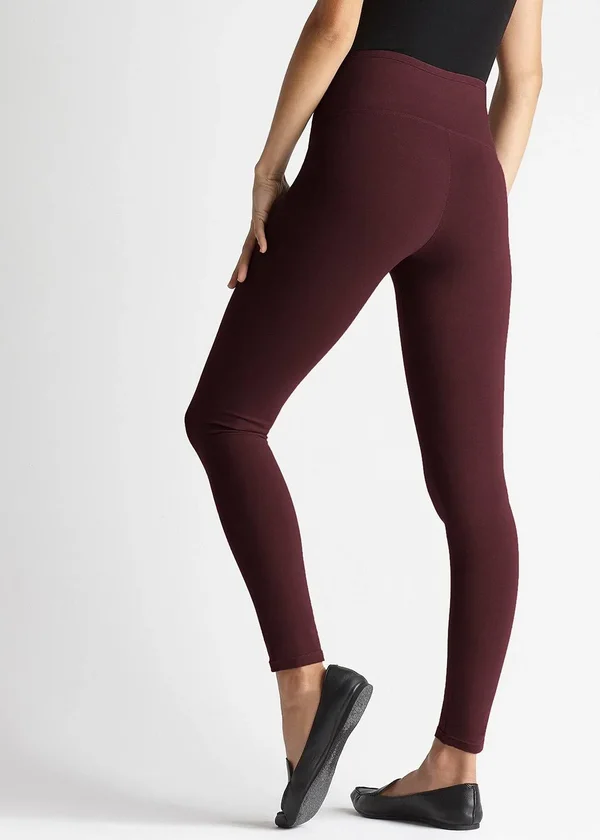 Yummie Rachel Cotton Stretch Shaping Legging, Tawny Port, Size 1x