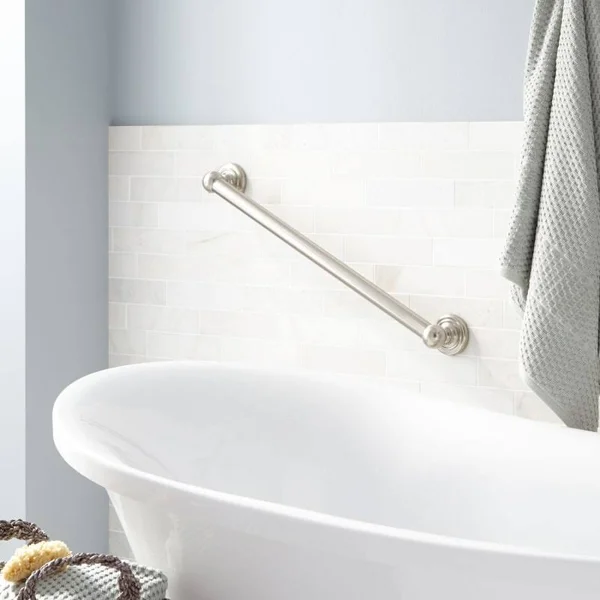 Signature Hardware 938773-30 Lancashire 30x22 Grab Bar Brushed Nickel Accessory Grab Bar