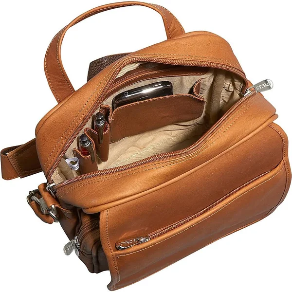 Piel Leather Traveler&s Carry-All Bag - Chocolate