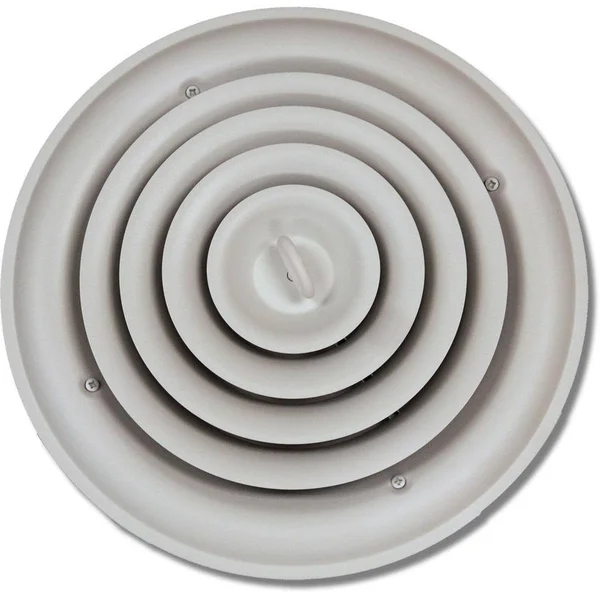 SPEEDI-GRILLE sg-rcr 10 10-Inch Round White Ceiling Air Vent Register with Fixed Cone Diffuser and Bowtie Damper