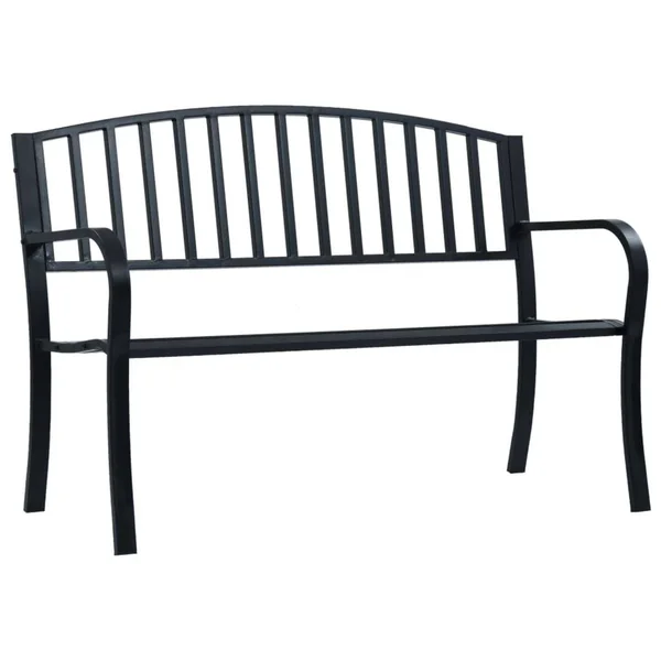 vidaXL Garden Bench 49.2x22 Black Steel