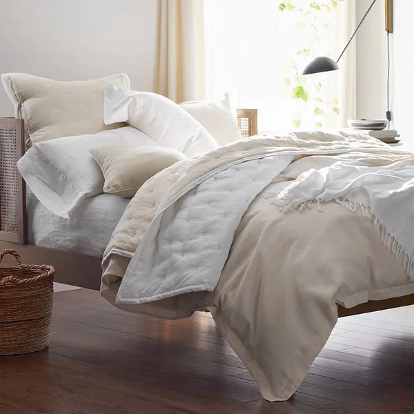 The Company Store Legends Hotel Relaxed Cinder Solid Queen Linen Duvet Cover