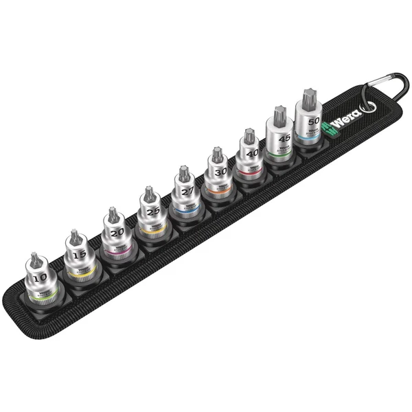 Wera 05003972001 Belt B 3 Torx HF Zyklop Bit Socket Set with Holding Function - 3/8x22 Drive