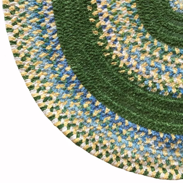 Bailey Concentric Rectangle Braided Area Rug - Grassy Hill - Size: 2& 3\ x 4&