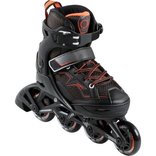 Oxelo Kid's Fit 3 Inline Fitness Skates, 6 to 12 Years in Dark Blue, Size W5 - 7.5/M3.5 - 6