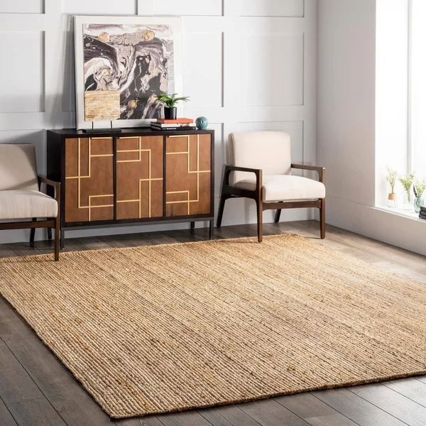 nuLOOM Rigo Chunky Loop Jute Black 5 ft. x 8 ft. Area Rug